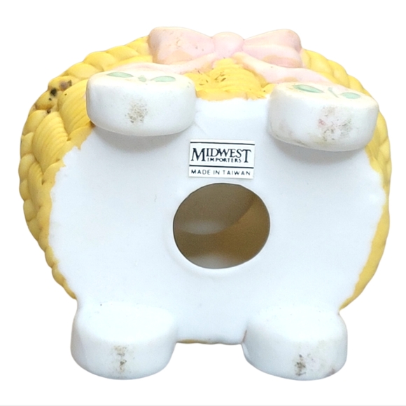 Vtg Candlestick Holders Easter Bunny Rabbit Carrot Ceramic Mini Train 4 Pcs Set - Picture 10 of 10